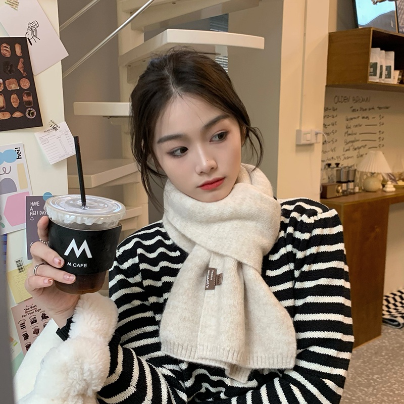 Khăn choàng MG STUDIO len cashmere ấm áp màu trơn đẹp mắt