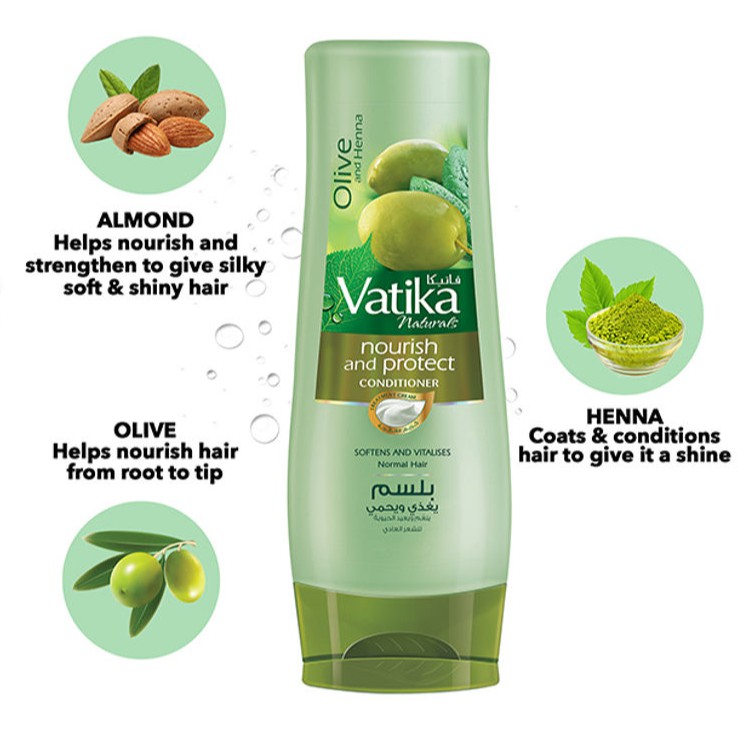 Dầu xả Vatika Naturals Nourish &amp; Protect Conditioner giúp nuôi dưỡng và bảo vệ tóc