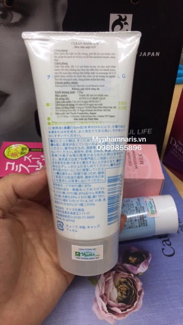 Sữa Rửa Mặt Tẩy Trang Naris GN Clean Wash Creamy Facial Soap 120g