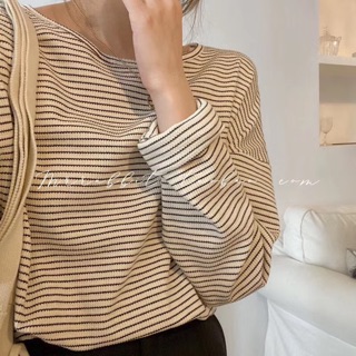 Áo len kẻ ngang chất xốp