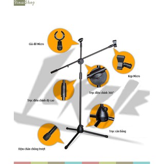LKT-803 - Chân Đế Micro Dạng Đứng (Đen)