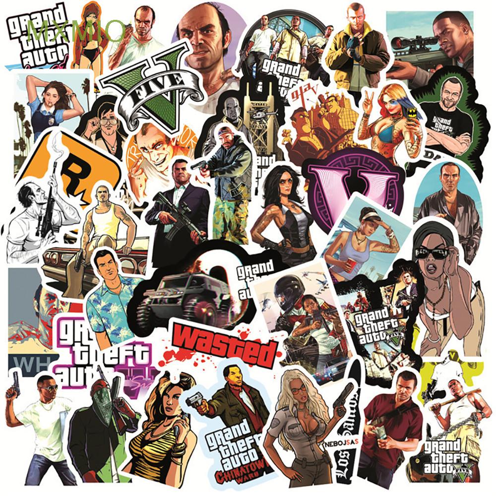 Bộ 50 sticker dán trang trí hình game GTA độc đáo