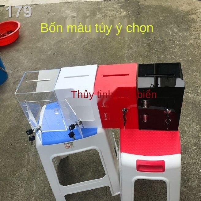 [Mới nhất ]Miễn phí vận chuyển heo đất trong suốt có khóa acrylic hộp công đức đóng góp thay đổi lưu trữ