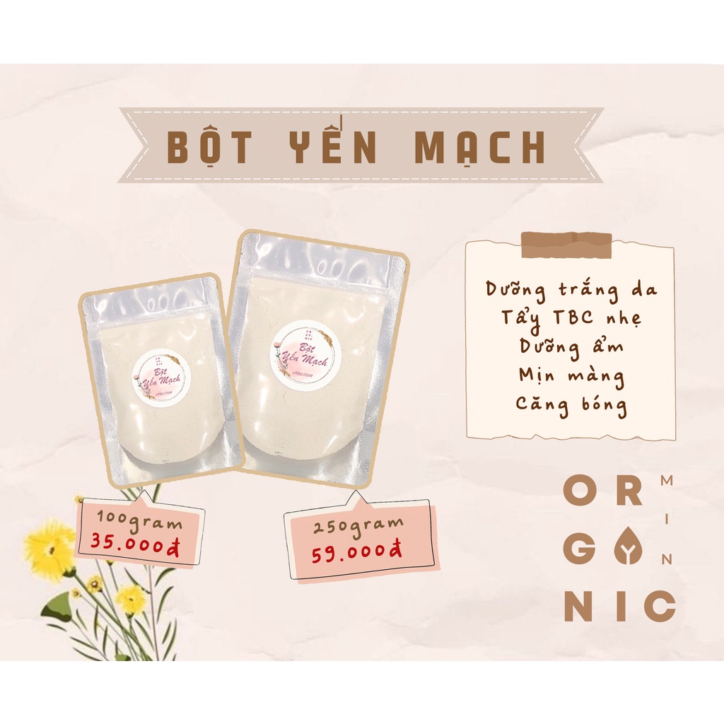 100gr Bột yến mạch xay mịn nguyên chất - Bột handmade