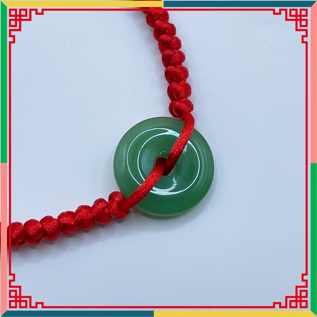 Vòng tay chỉ đỏ phối đồng điếu may mắn bình an kích thước 16cm/17cm/18cm