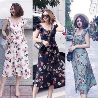 Đầm maxi hoa 2 dây cánh tiên