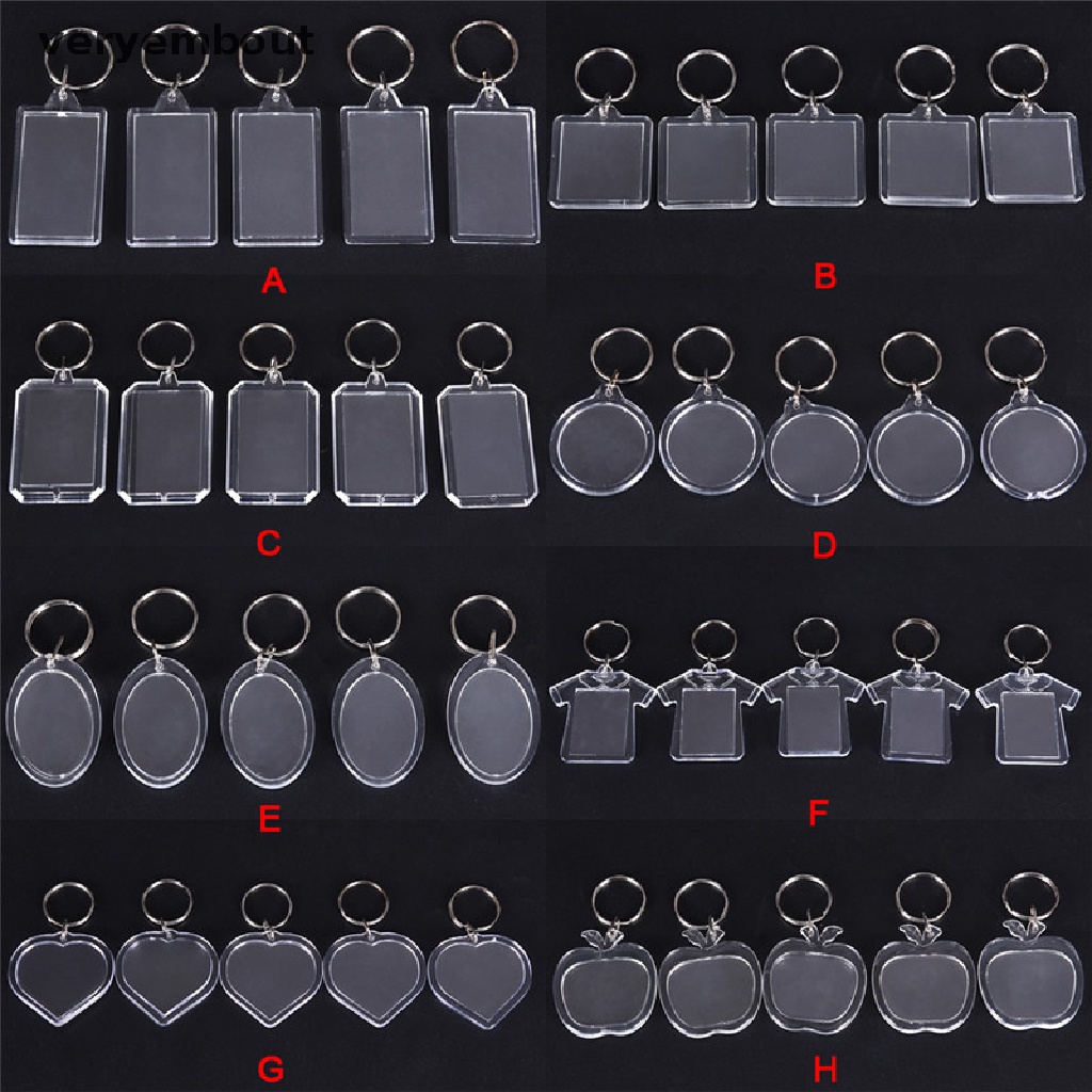 Set 5 móc khóa trong suốt dùng treo khung ảnh DIY