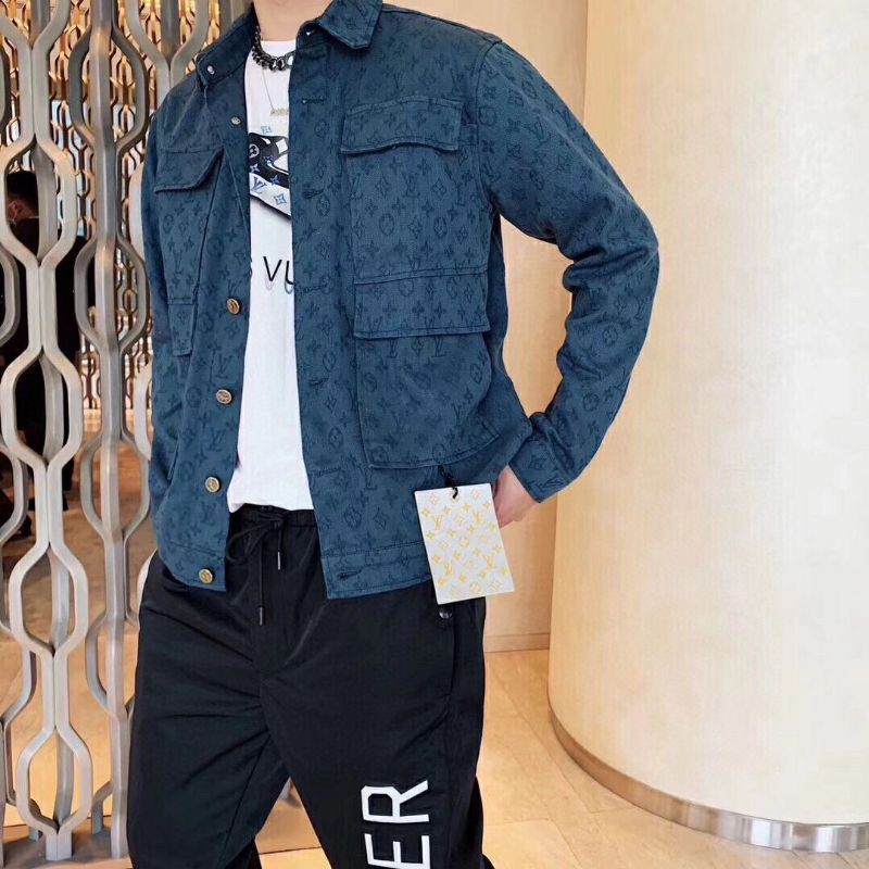 Áo khoác jeans thời trang LV logo siêu hot unisex