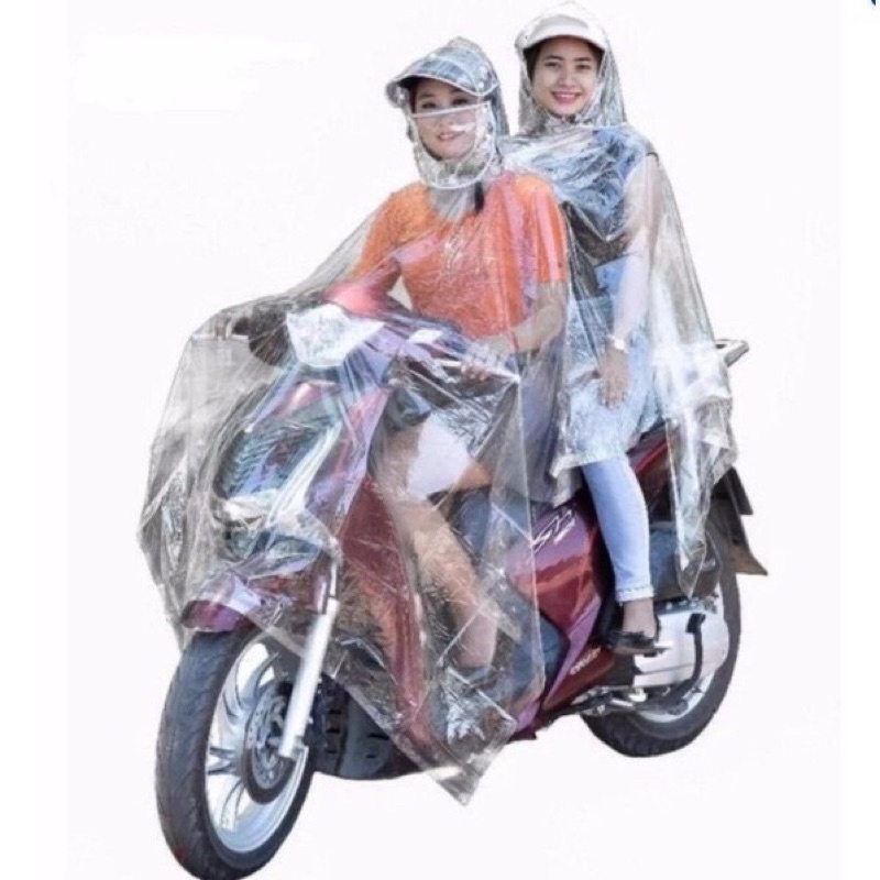 Áo Mưa Đôi Trong Suốt 2 đầu Đi Mưa.