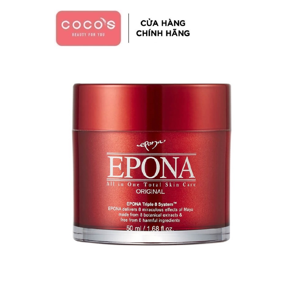 Kem Dưỡng Ngăn Ngừa Lão Hóa, Làm Sáng, Căng Bóng Da Từ Dầu Ngựa Epona All In One Total Skin Care Intensive 50ml - Màu Đỏ