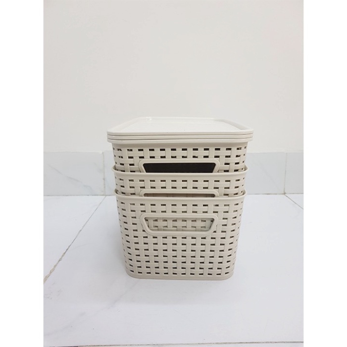 Giỏ Đựng Đồ Có Nắp Hàn Quốc Song Long Cỡ Bé 2572 - Duonghieu6789