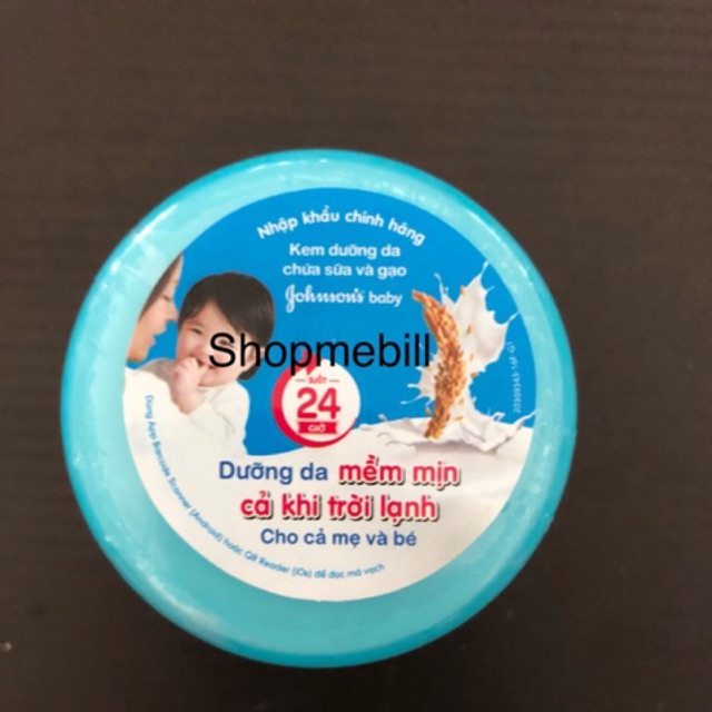 Kem Dưỡng Da Johnson’s Baby Milk Cream Nắp Xanh 50g sữa gạo