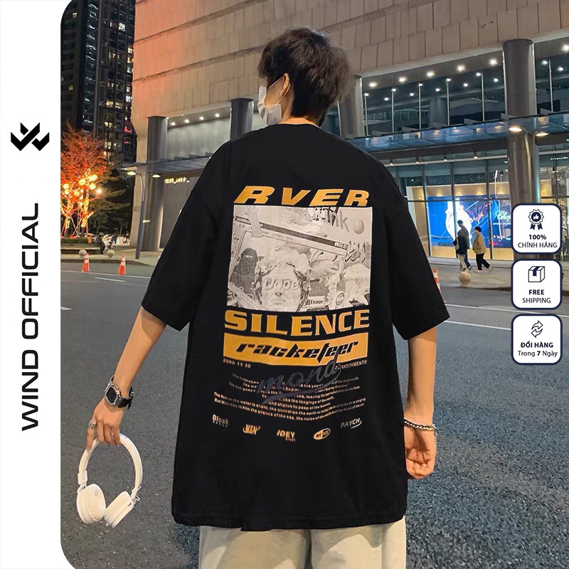 Áo phông unisex form rộng WIIS RVER oversize tay lỡ cotton thời trang nam nữ ulzzang