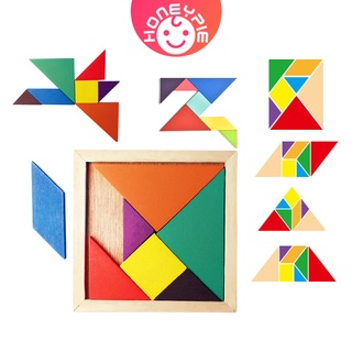 Đồ Chơi Lắp Ghép Tangram Bằng Gỗ Nhiều Màu Sắc Bắt Mắt Sành Điệu