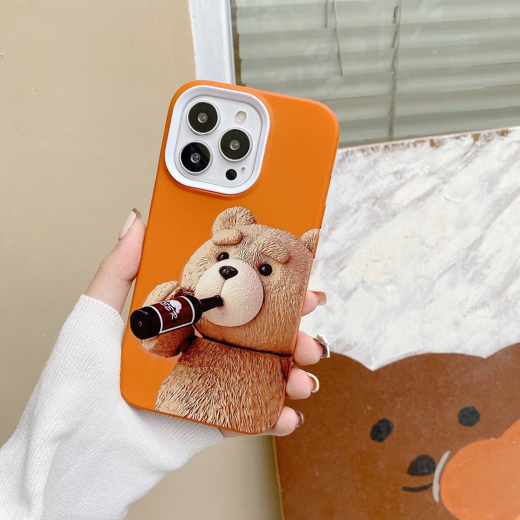 Ốp Điện Thoại Ba Trong Một Hình Gấu Dễ Thương Cho for iPhone13Pro for iPhone12Pro 7p for iPhone12 11 13Promax 12Promax