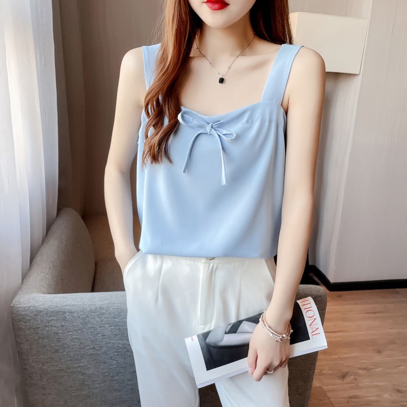 Áo Voan Không Tay Màu Sắc Đơn Giản 165277 Áo Camisole Kiểu Dáng Đơn Giản Hợp Thời Trang Dễ Phối Đồ Cho Nữ
