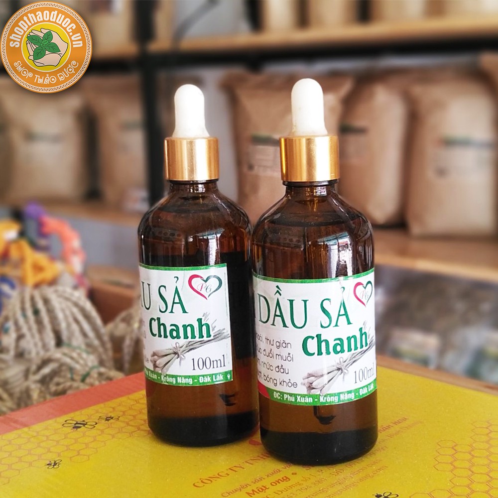 Tinh Dầu Sả Chanh Shop Thảo Dược - Xông Với Đèn Xông Tinh Dầu Chai 100ml