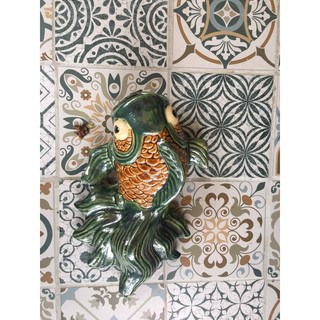 Chậu trồng cây treo tường gốm sứ cá chép Gốm sứ Lái Thiêu