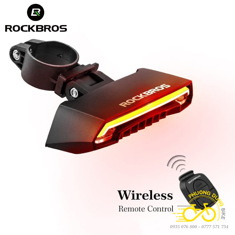 Đèn hậu - Đèn sau xi nhan cao cấp xe đạp có điều khiển ROCKBROS R1