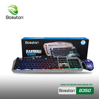 Bộ Bàn phím giả cơ và chuột Game Bosston 8350 LED nền và LED chữ 7 màu