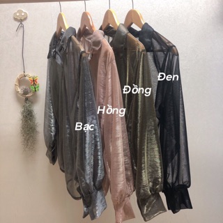 Áo sơmi nhũ không áo lót hot girl sang chảnh 🍀🍀 (video)