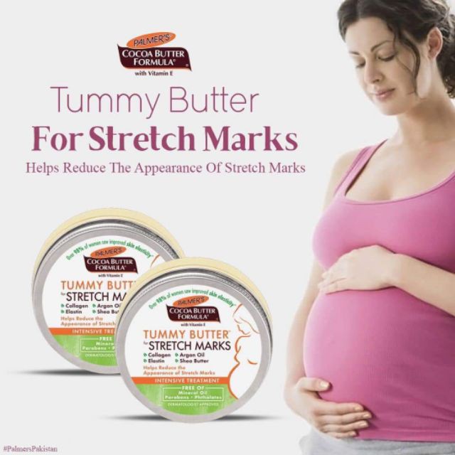 Palmer's Kem Bơ đậm đặc tăng cường ngăn ngừa hỗ trợ điều trị rạn da Tummy Butter Stretch Marks 125g chính hãng USA