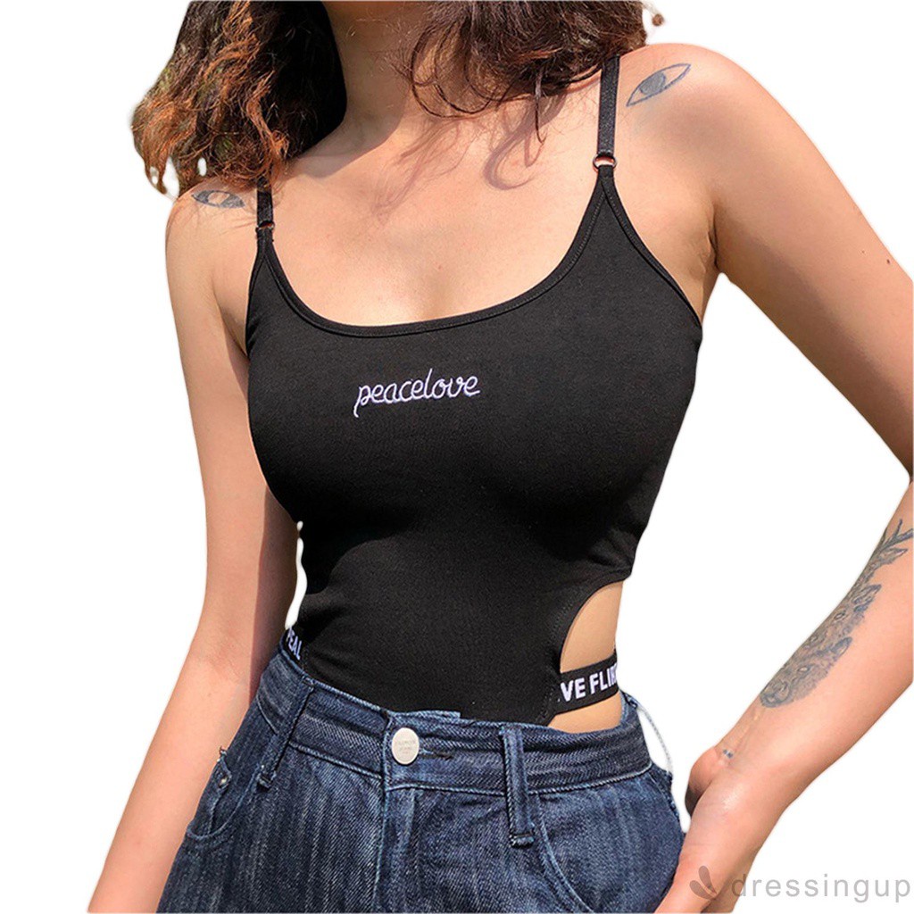 Bộ Áo Liền Quần Cổ Chữ U Thêu Chữ Màu Đen Thời Trang Mùa Hè Cho Nữ | BigBuy360 - bigbuy360.vn