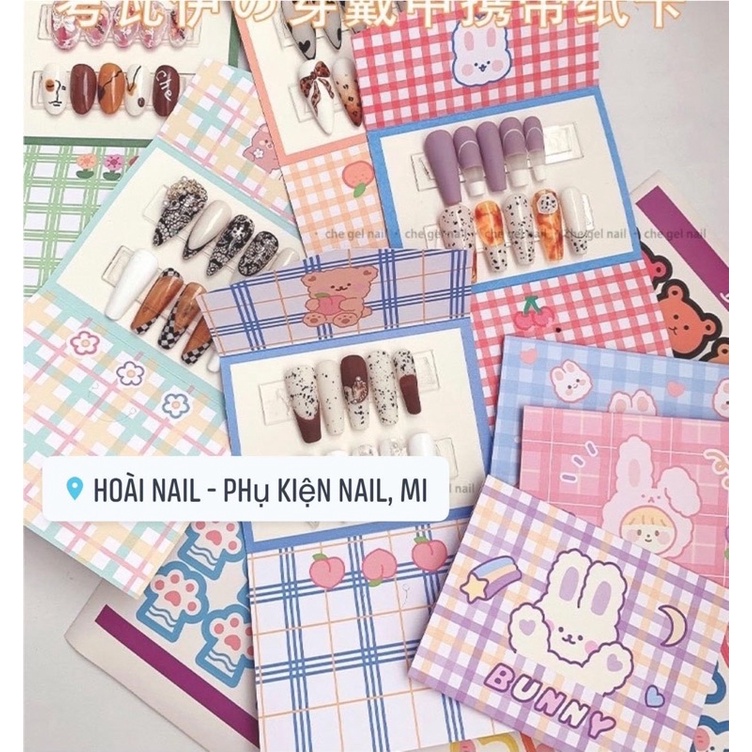 Bìa đựng nailbox dễ thương ( mua 24 tấm tặng 1 miếng dán mặt sau)