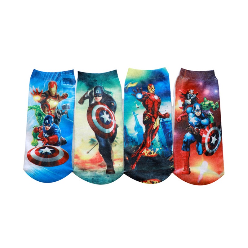 Set 4 Đôi Vớ Ngắn In Họa Tiết Hoạt Hình Cho Bé Từ 2 Đến 10 Tuổi