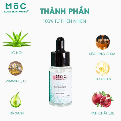Tinh chất cấp ẩm, dưỡng trắng và chống lão hóa da Collagen Mộc Love Skin White 25ml