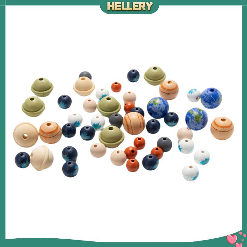 Bộ 30 Hạt Gỗ Nhiều Màu Dùng Làm Vòng Hoa Handmade DIY