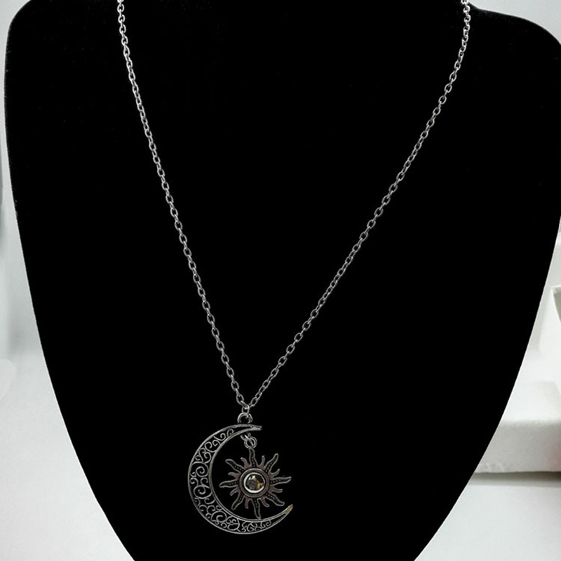 Vòng cổ Mạ Vàng Trắng 18k Mặt Trăng / Hoa Hướng Dương Không Gây Dị Ứng Thời Trang Cho Nữ