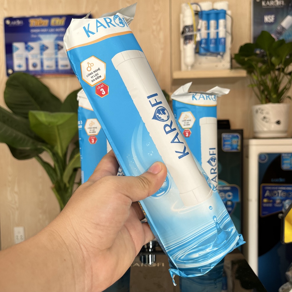 Lõi Số 3 KAROFI Chính Hãng Smax Duo 3 Vi Lọc Đa Điểm - Dùng Cho Tất Cả Các Máy Lọc Nước RO