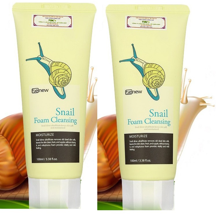 BỘ 2 HỘP- Sữa rửa mặt ốc sên BENEW SNAIL FOAM CLEANSER Hàn quốc 100ml/Hộp