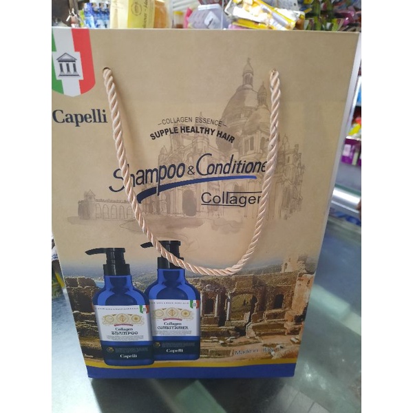 Bộ đôi dầu gội xả Collagen CAPELLI cao cấp của Ý