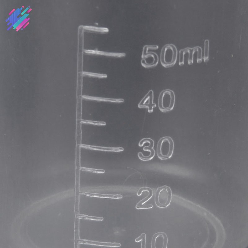 Cốc đo lường 50ml chất liệu nhựa bền bỉ tiện dụng dùng cho trường học/phòng thí nghiệm