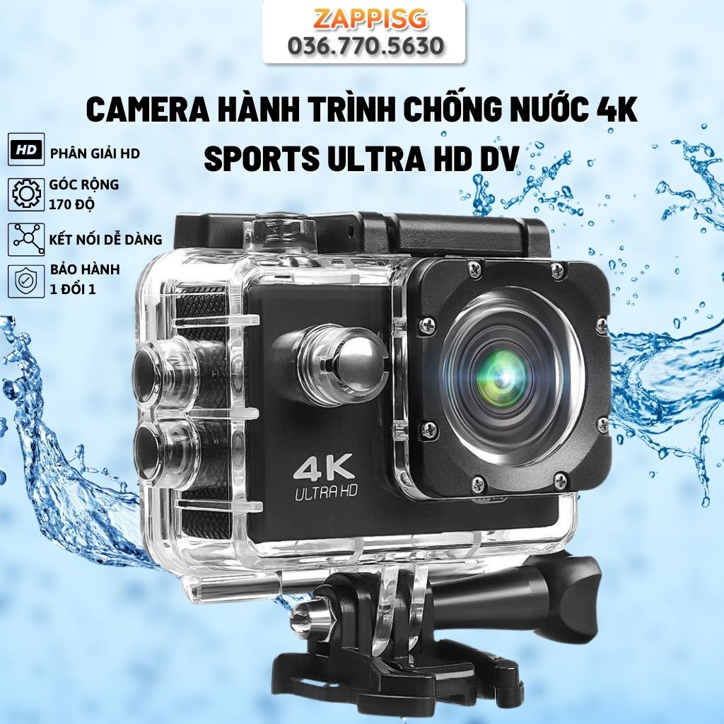 Camera Hành Trình Chống Nước Chống Rung 4K Sports Ultra HD DV , Camera Hành Trình Gắn Mũ Bảo Hiểm,Bảo hành lỗi 1 đổi 1