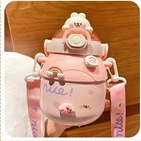 Bình giữ nhiệt cho bé cute hoạt hình inox 316 dung tích 780ml kiểu dáng dễ thương quà tặng khắc tên