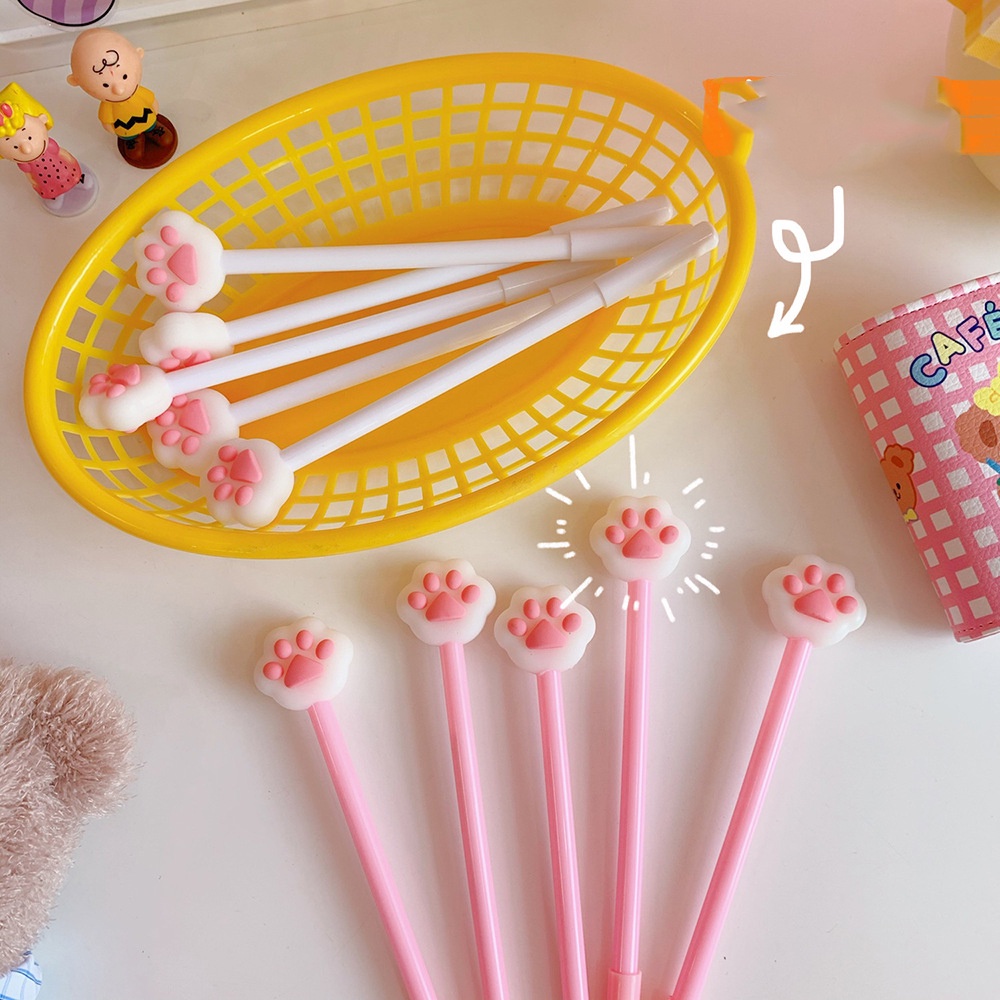 Bút Bi Mực Đen Hình Bàn Chân Mèo Dễ Thương, Bút Mực 0.5mm