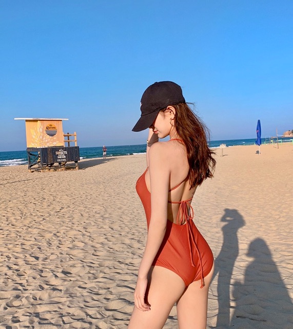 Mảnh liền có mút ngực, 2 màu cam và đen | BigBuy360 - bigbuy360.vn