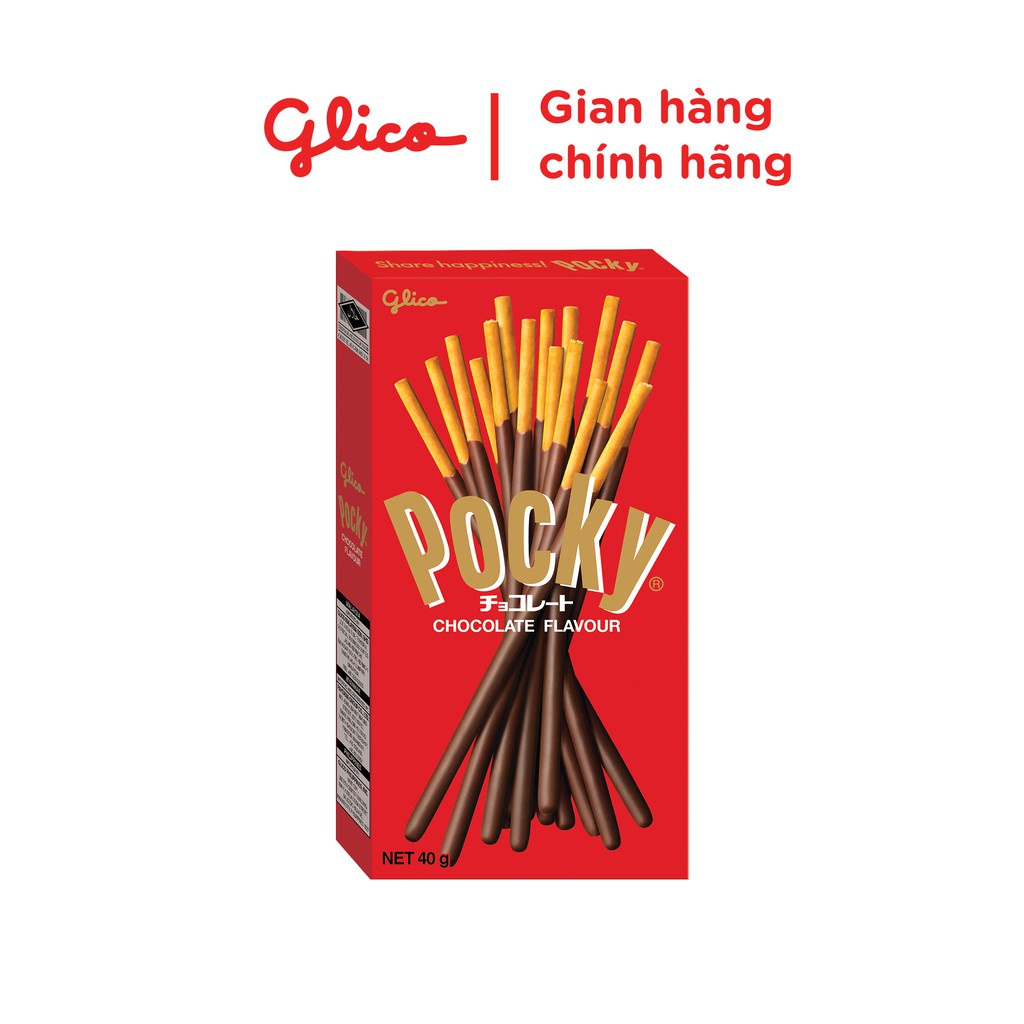 [Mua 100 hộp tặng 20 hộp] bánh que phủ kem socola GLICO Pocky Socola Chocolate Flavour 40g