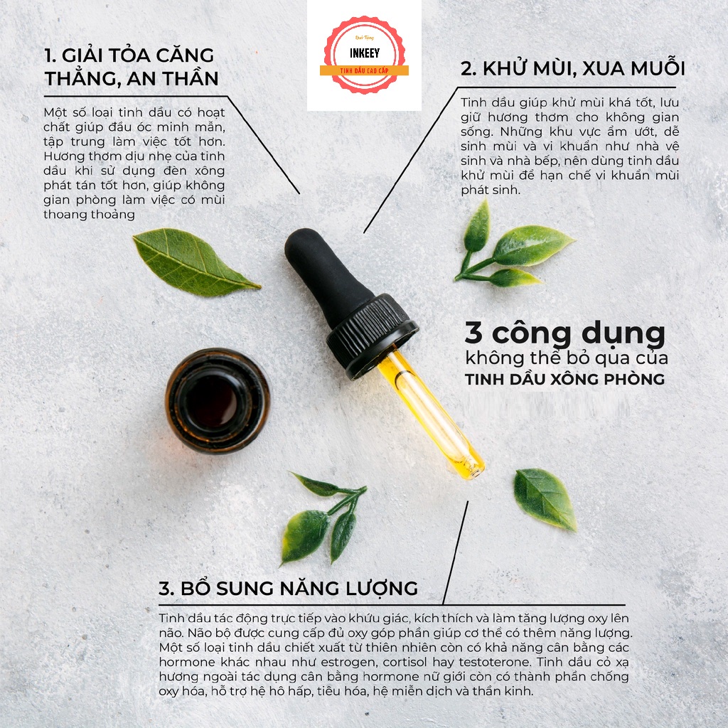 (Chọn Mùi) Lọ 10ml Tinh Dầu Thiên Nhiên Nguyên Chất Thơm Phòng Giúp Bạn Thư Giãn Sảng Khoái Mỗi Ngày