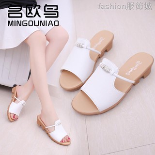 Li 2 Mùa Hè Một Từ Giữa Kim Cương Giả Lười Dép Nữ Thời Trang Đơn Giản Nêm Giày Sandal Mũi Mở