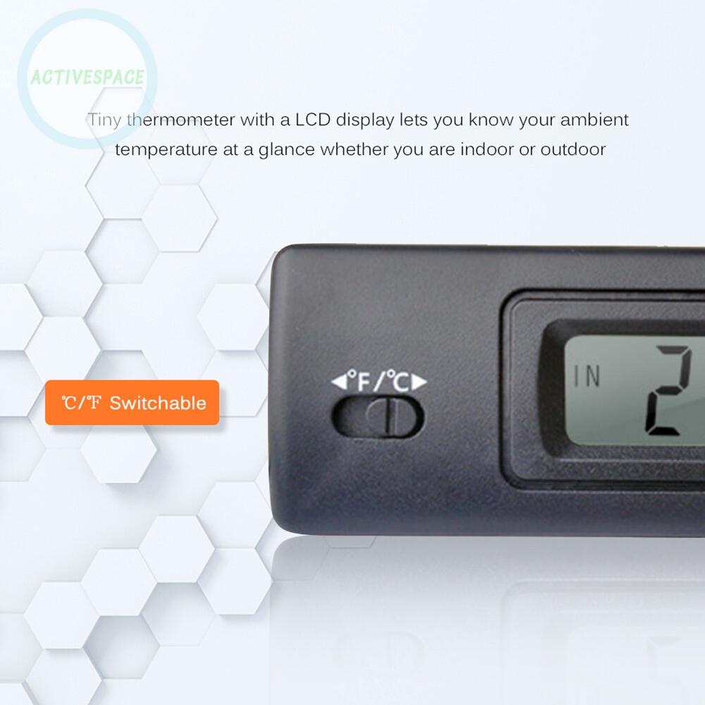 Car Thermometer -50 ~ 70 °C 0.1 °C/°f 12.5*4*3.5cm ABS Black LCD Screen