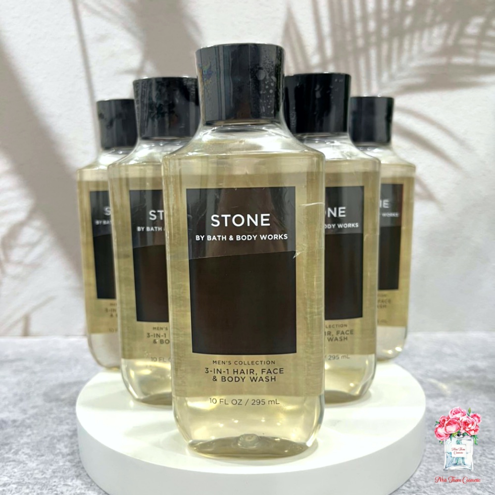Gel Tắm Gội Bath & Body Works 3in1 Men's Collection - Stone Hương Thơm Sang Trọng Nam Tính Quyến Rũ 295ml