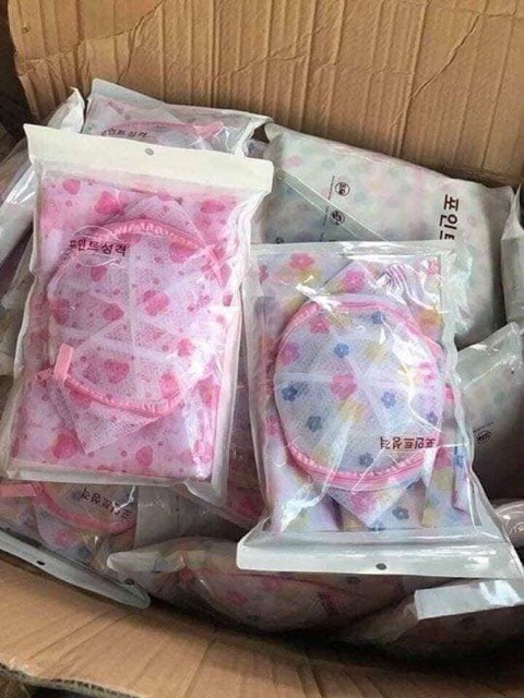 Sét túi giặt 5 chi tiết trắng và hoa