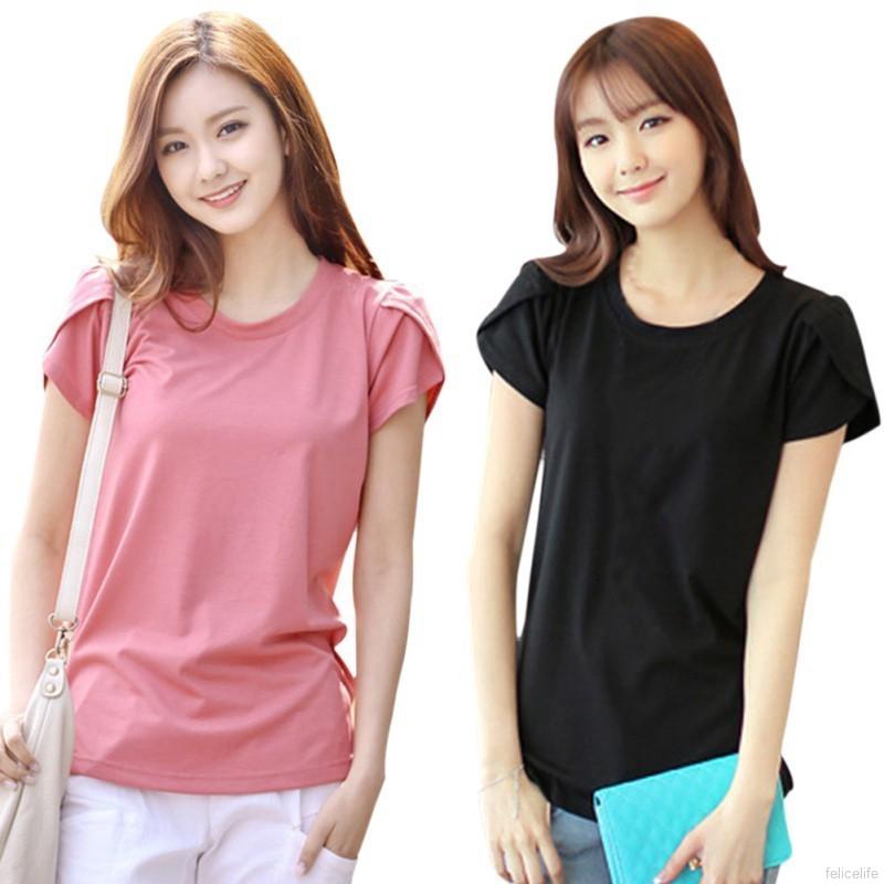 FREESHIP ĐƠN 99K_ Áo nữ cổ tròn tay ngắn thời trang xinh xắn