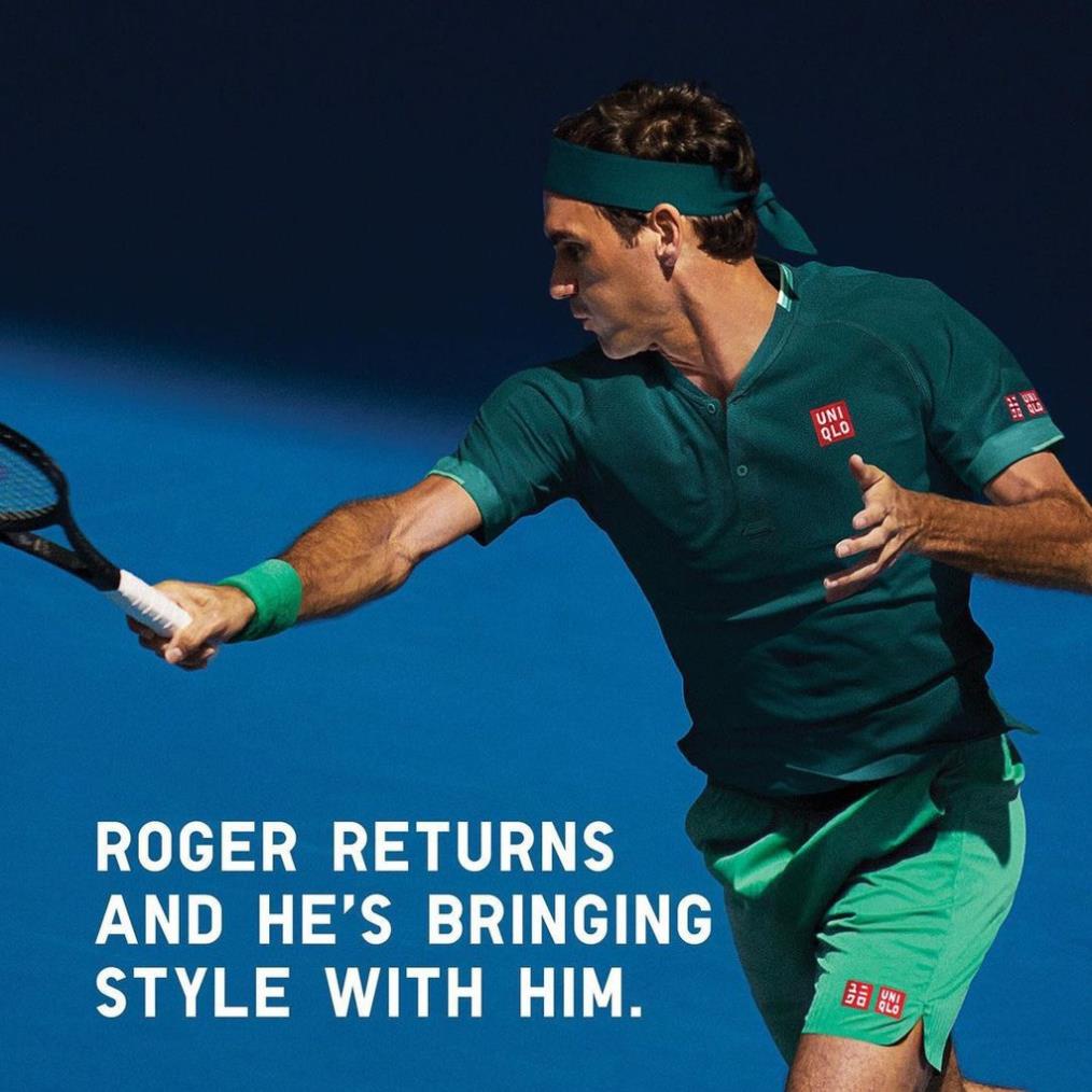 Áo tennis Uniqlo Federer Doha open 2021 - 426627 