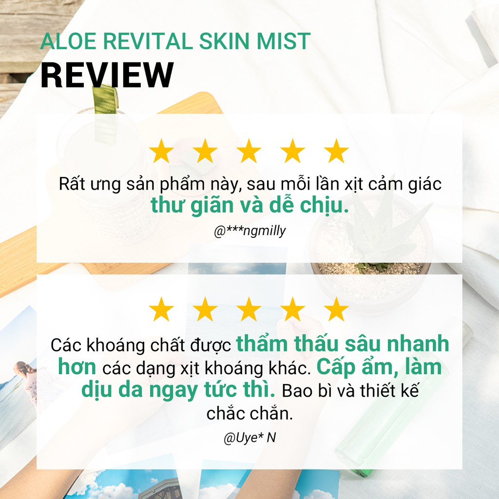 [Mã COSIF03 giảm 10% đơn 400K] Xịt khoáng dưỡng ẩm nha đam innisfree Aloe Revital Skin Mist