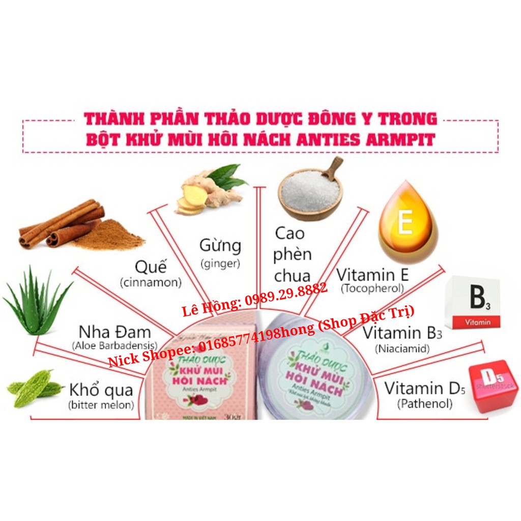 &lt;Chuẩn&gt; Thảo Mộc Khử Mùi HÔI NÁCH, HÔI CHÂN, GIẢM MỒ HÔI, GIẢM THÂM ĐEN NÁCH…Thảo Dược Khử Mùi mpdt